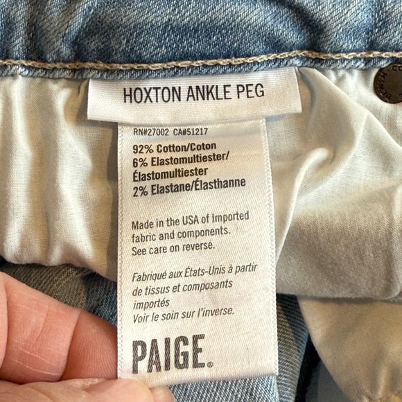 Paige Jeans Hoxton Ankle Peg Skinny High Waist Ankle Yosemite Button Fly Size 26 - Picture 3 of 14